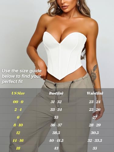 Image of ChiaoLezhee Heart Corset Top For Women, Sexy Concert Outfits Going Out, Strapless Crop Top, Overbust Bustier