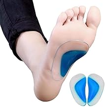 FLORISCA Foot Insoles Correction Silicone Pair Arch Pads for Flat X-type Legs, Orthopedic Cushion Support Relieves Pain and Reduces Pressure