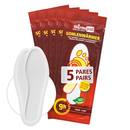 THERMOPAD Plantillas calentadora L (40-41) - 5 Pares - Calor Natural hasta 8 Horas - para Todos los Zapatos - Activado por Aire inmediatamente
