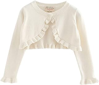 Girl Knit Cardigan Long Sleeve Knitted Sweater Short Cardigan Toddler Shrug Little Girls Kids Fall Spring