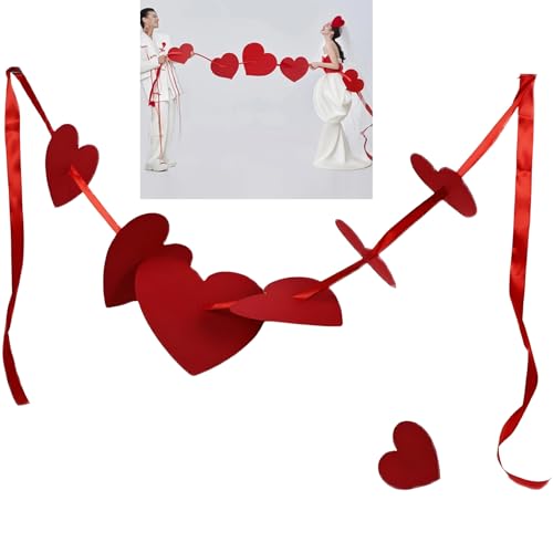Guirnalda de papel con forma de corazón, decoración rosa, guirnalda de corazones, guirnalda de boda, decoración para colgar, colgante de techo, guirnalda de papel colgante, pancarta decorativa