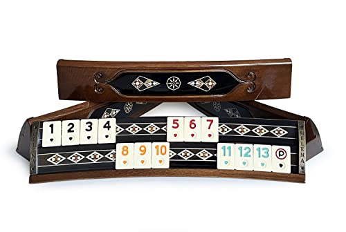 Juego Rummi artesanal con tablero de madera natural