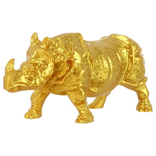 Décoration rhinocéros origami en résine, ornement de bureau minimaliste noir
