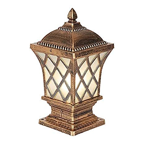 Gold Antique Aluminium Metal Gate Lamp Outdoor Lights for Poles and Pillars (Net Triangle)