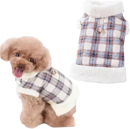 UGYMSIA 犬服 秋冬 犬 洋服 ペット 服 パピーサイズ有 犬の服 秋 冬 子犬服(XS-XXL)ふわふわフリースベスト ノースリーブ タンクトップ 犬 猫 防寒 暖かい かわいい 犬 コート服 牽引ロープハング可能 (ブルー*1,M)
