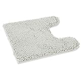 ITSOFT Non-Slip Shaggy Chenille Toilet Contour Bathroom Rug with Water Absorbent, Machine Washable, 21 x 24 Inches U-Shaped Light Gray