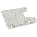 ITSOFT Non-Slip Shaggy Chenille Toilet Contour Bathroom Rug with Water Absorbent, Machine Washable, 21 x 24 Inches U-Shaped Light Gray