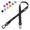 Plutus Pet Dog Seat Belt for Car, Adjustable Dog Car Harness with Carabiner Clip, Reflective Safety Dog Seatbelt Leash with Elastic Bungee, Black