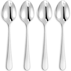 KEAWELL Premium Louise Spoons Set Set of 4 1810 Stainless Steel Exceptional mirror finish Dishwasher Safe 9 Serving Spoon
