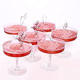 Montex 6 Pcs Ribbed Coupe Glasses, 7.5 oz Classic Vintage Cocktail Galssware, Pefect for Cocktail, C