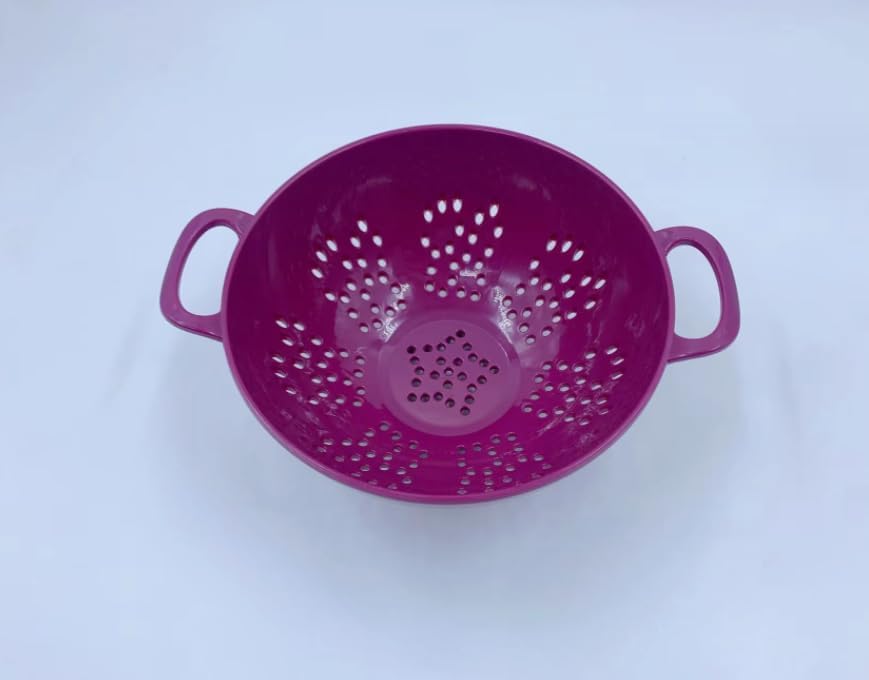 Heavy Duty 6 Inch Mini Food Colander, Dishwasher Safe with Double Handles for Fruit Vegetable BPA Free (Transparent blue)