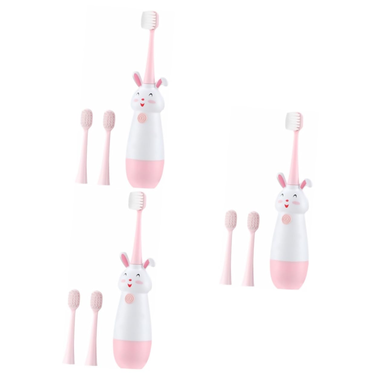 VALICLUD 3 Set spazzolino elettrico a forma di ragazzo dente sonico scovolino denti scovolini dentali spazzolino denti spazzolino a setole pulisci denti elettronico addominali rosa