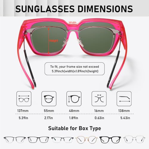 Image of HAOLOTA Polarized Fit Over Glasses Sunglasses for Women UV Protection