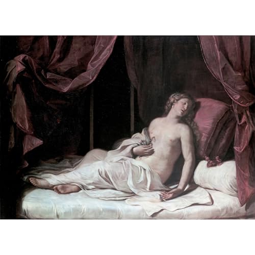 Mort de Cléopâtre Guercino, impression sur toile supérieure de grand format