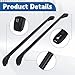 2Pcs 43.3 Inch Universal Car Top Roof Cross Bar Luggage Cargo Rack Adjustable Window Frame Aluminum Black