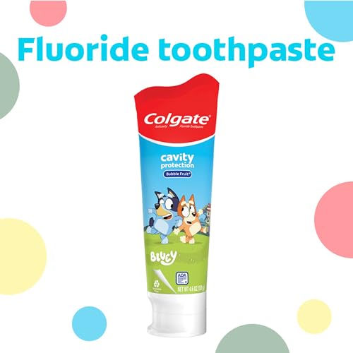 Colgate Kids Toothbrush Set, Kids Toothbrush and Toothpaste Set, Includes Manual Bluey Toothbrush, Kids Toothpaste, and Kids Battery Toothbrush with Included AA Battery, Bluey Gift Set - image 5