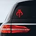 STAR WARS Red Decal MANDALORIAN SKULL BOBA FETT Red Sticker