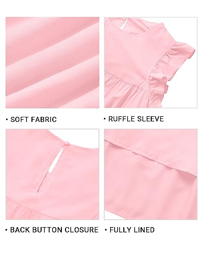 Image of Holipick Women's Plus Size Summer Dresses Casual Short Dress Babydoll Ruffle Sleeve Swing Flowy Sleeveless Tunic Dress