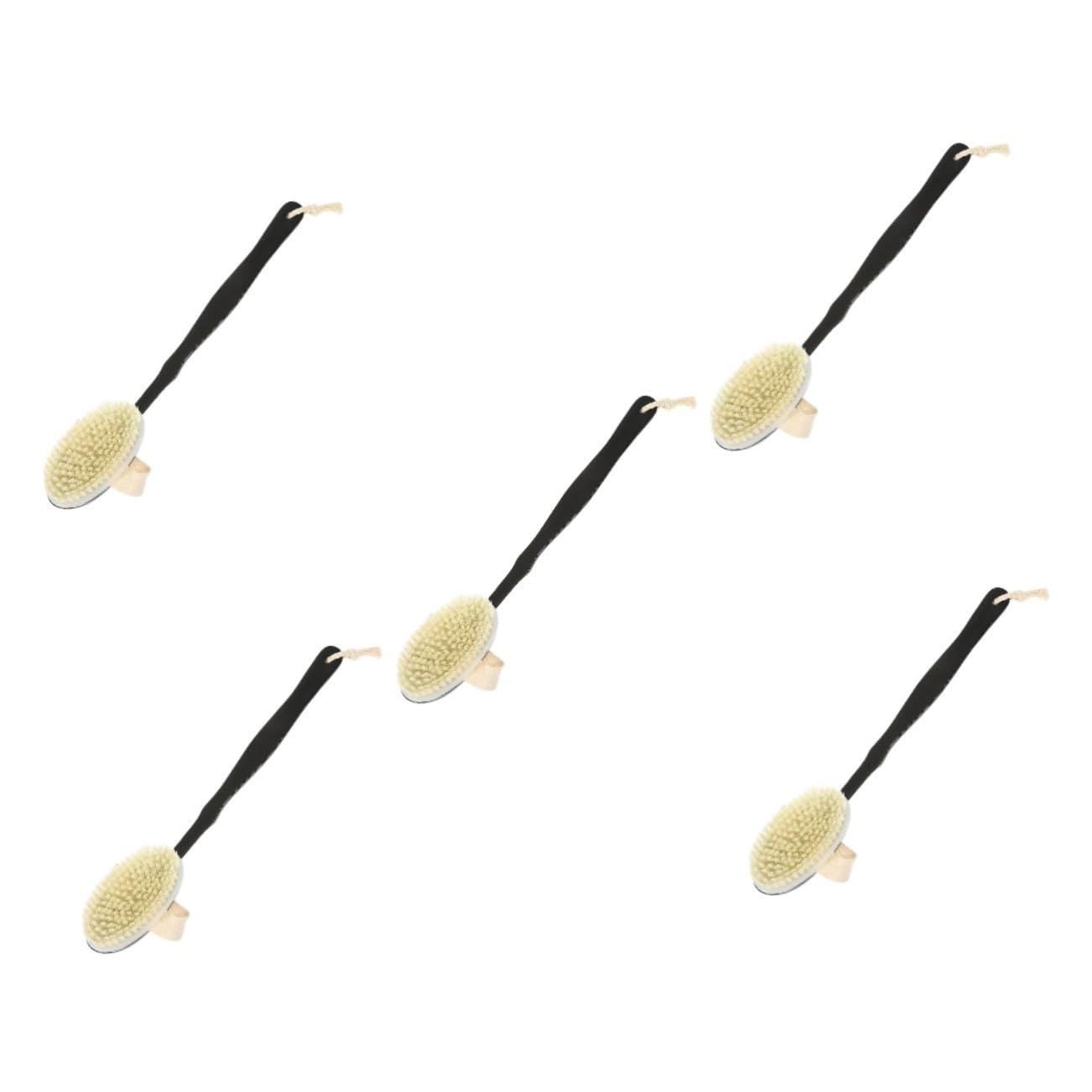 5St Badebürste Massagebürste Rückenschrubber körperbürste duschzubehör duschbürste Rückenwäscher für die Badewanne Bademassage-Reinigungsbürste Rückenbürste zum Duschen pp Black FRCOLOR