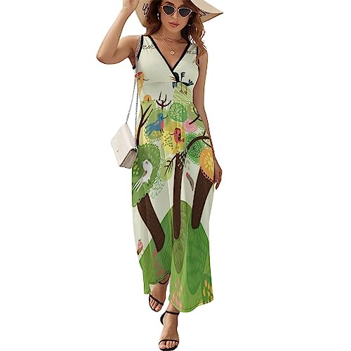 Robe sans manches col en V pour masquer les complexes en XL