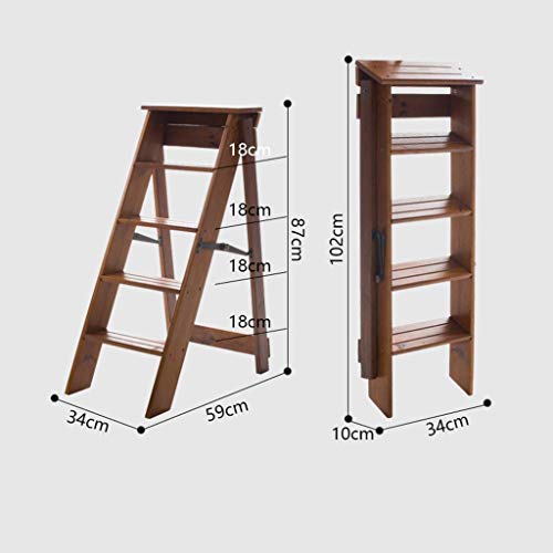 Taburete de escalada plegable en madera con función de silla y estantería 4
