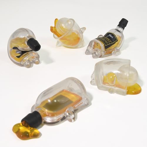 Newbee4 Miniature All 5 Types Cute Drunk Liquor Bottle Wine Glasses Collectible Model Mascot Figure,Home Decoration,Desktop Ornaments (All 5 Types)