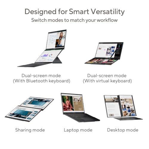 Image of ASUS Zenbook Duo (2026),Smartchoice,Intel Core Ultra 9(Series 2),Intel Arc iGPU,16GB /512GB,OLED,Touch Screen,14 inch(35.5 cm),Win 11,M365 Basic(1Y),Office 24,Gray,1.65 Kg,UX8406CA-QL505WS,AI Laptop