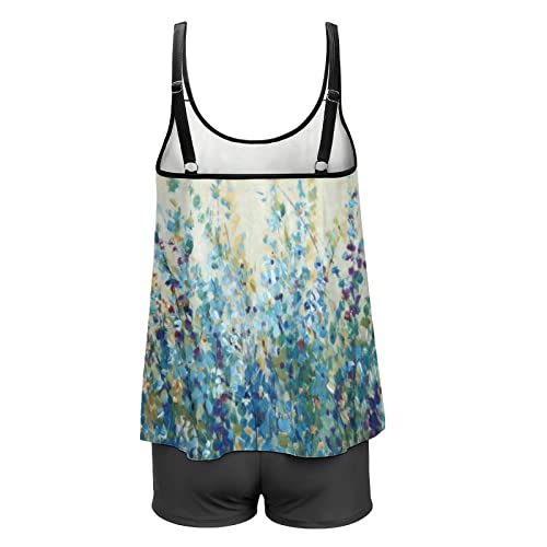 Bikini Sets For Women Fashion Printed Flowy Tankini Plus Size Comfy Fit Bathing Suit 2 Piece Tummy Control Swimsuit #TOP2