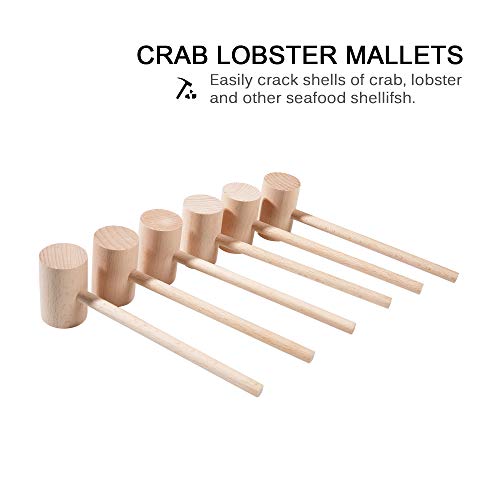 6Pcs Natural Hardwood Seafood Mallets