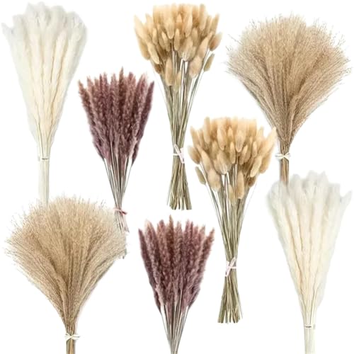200PCS Ramo de Flores Secas Decorativas de Pasto Pampas
