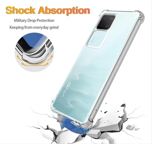 Image of Lustree Compatible with vivo V30 PRO 5G Back Cover| Clear + TPU Case with 4 Corner Air Cushion Protection & Camera Protection | Slim& Stylus Cover for vivo V30 PRO 5G