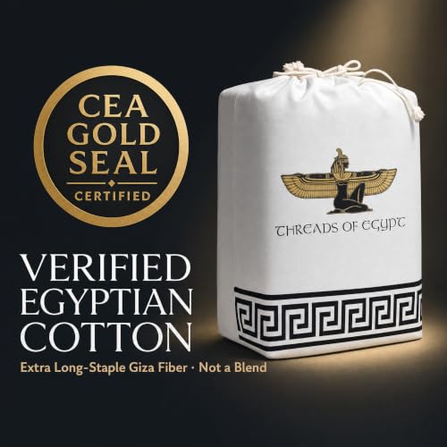 Image of 100% Egyptian Cotton Sheets California King Size | 1200 Thread Count | Heavyweight Hotel-Weight Weave | CEA Gold Seal Certified | 18 inch Deep Pocket | 4-Pc Sheet Set [Ivory]