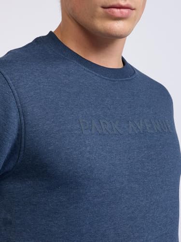 Image of Park Avenue Men Full Sleeve Slim Fit Solid Pattern Cotton Polyester Blend Regular Neck Regular Neck Casual Sweatshirt
