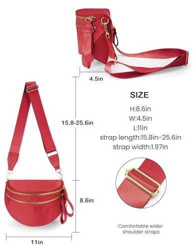 Image of FEIBOON Spacious Nylon Crossbody Bag Bum Bag Handbags Wallets Purses Trendy Shoulder Bag for Women