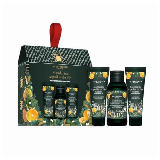 Yves Rocher Mini Set de Regalo – Mandarina & Pino: Leche Corporal 30 ml, Exfoliante 30 ml y Gel de Ducha 50 ml – Rutina Hidratante con Fragancia Cítrica y Notas Amaderadas en Edición Limitada