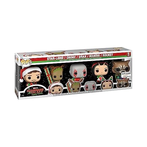 Funko Pop! Marvel: Holiday - Starlord, Groot, Drax, Mantis And Rocket Raccoon - Guardians Of The Galaxy 5 Pack - Exclusiva Amazon - Figura de Vinilo Coleccionable - Movies Fans | Ya disponible en tu tienda friki favorita! En mundofriki.es!