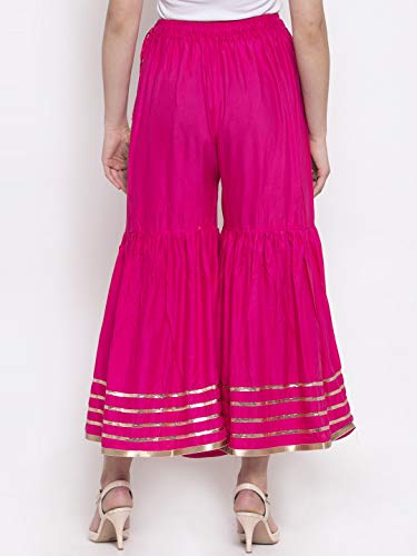 Image of NYPA women flared sharara /palazoo(Pink