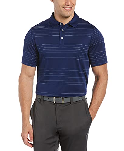 PGA TOUR Men's Tri-Color Striped Golf Polo #TOP9