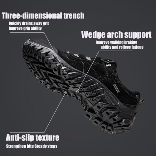 Men's Waterproof Soft Sole Outdoors Hiking Shoes Lightweight Comfortable Non-Slip Tennis Training Sneakers for Trailing Trekking Camping Walking3
