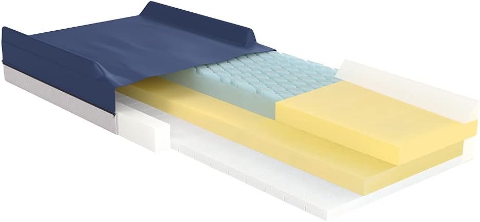 Drive Medical 15876 Gravity 7 Long Term Care Pressure Redistribution Mattress, Blue, 76,No Cut Out