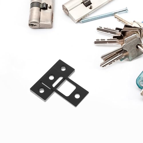 Placa de cierre de pestillo negra de acero inoxidable, 4 unidades con tornillos M4-20 8