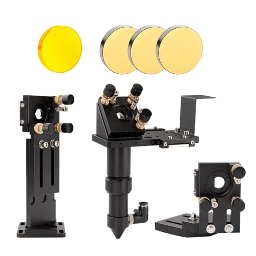 CO2 Laser Head CVD ZNSE Lens Set D18 FL38.1 D20FL50.8/63.5/101.6mm Integrative Mount Dia.25 Si Mirror for Laser Cutter(D18F38.1 Set)