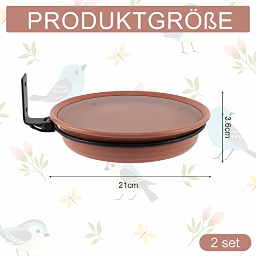 Vogeltränke Für Balkongeländer – 29 Cm, Verstellbare Metallklemme, Weiß, Als Tränke & Futterspender