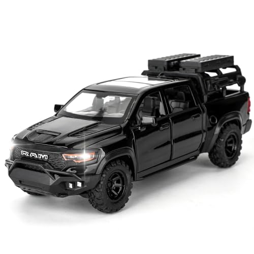 Dodge Ram Mammoth Pick-Up coche de juguete negro para carreras en casa y juegos infantiles