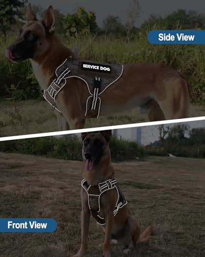 Image of PETNANNY Tactical Dog Harness Reflective with ID Card,Service Dog Vest Harness for Medium Large Dogs,Emotional Support Vest with Padded Handle,2 Reflective Patches for Training Hunting(Desert Camo,M)