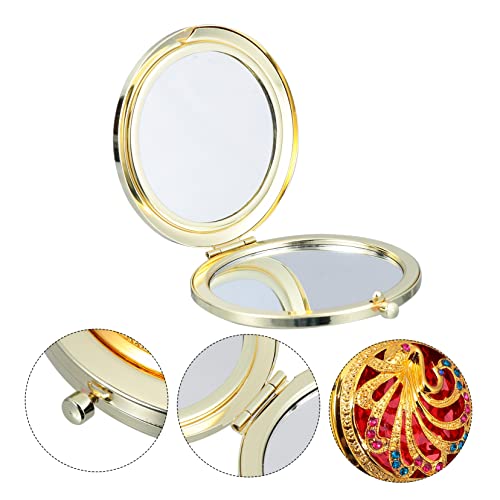 Espejo de Maquillaje Portátil Doble Cara Redondo LED miniatura 2