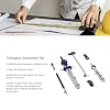 9PCS Geometry Set, Extensible Drawing Compass Circle Drawing Tools with Shatterproof Storage Box for Architects Engineers Students