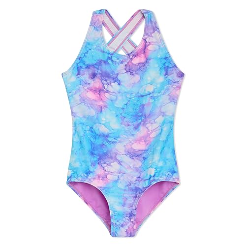 Image of Lands' End Girls' UPF 50+ Stretch Crisscross Back One Piece Swimsuit