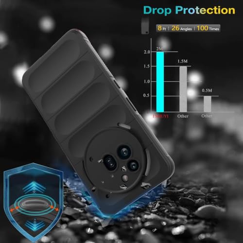 Image of ShieldTech AirGuard Series Back Cover Case for Nothing Phone 3a Pro | Microfiber Lining | Airbag Cushion Drop Protection | Silicone Cover Case | Anti Slip Grip - Black for Nothing Phone 3a Pro