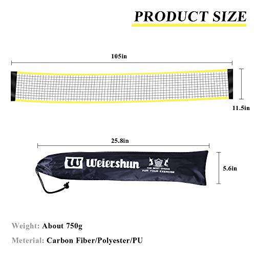 SUNBA YOUTH Badminton Net,Portable Badminton Net Set with Stand Carry Bag,Foldable Tennis Volleyball Net for Indoor Outdoor Sports, No Tools or Stakes Required
